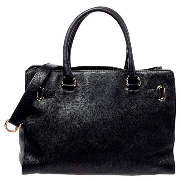 Michael Kors Black Pebbled Leather Hamilton Tote Classic East/West Satchel - Picture 5 of 10